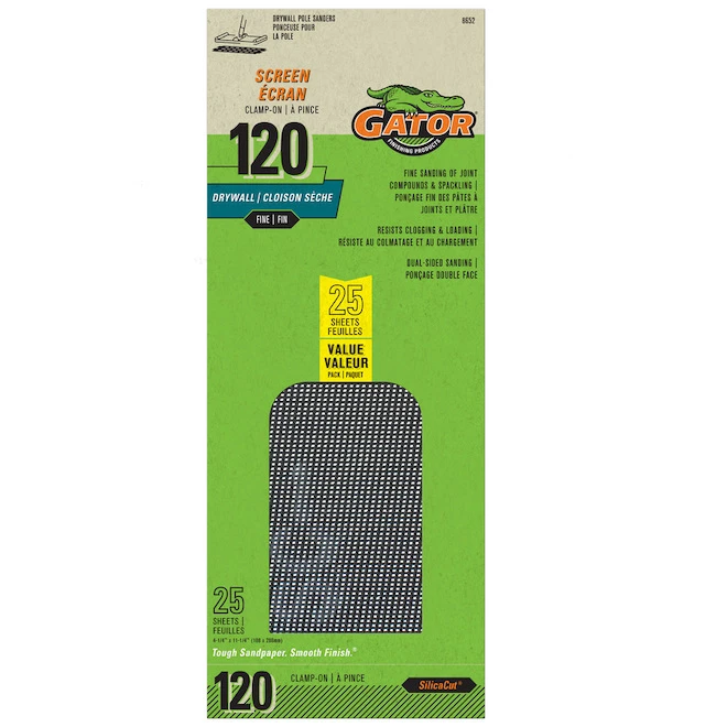 Rust-Oleum Gator 4-1/4-in X 11-1/4-in 120 Grit Precut Drywall Sanding Sheets - 25 Pack 3 Rust-Oleum Gator 4-1/4-in X 11-1/4-in 120 Grit Precut Drywall Sanding Sheets - 25 Pack