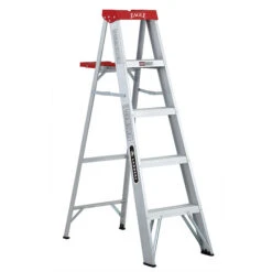 Eagle Aluminum Stepladder - Folding - 200-lb Load Capacity - 5-ft H X 20 1/2-in W