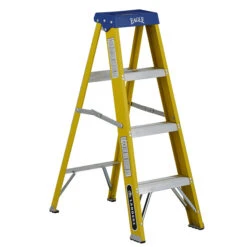 Eagle Stepladder - 3 Steps - Heavy Gauge - Vinyl-Capped Safety Feet - Industrial - 4-ft H X 18 3/4-in W