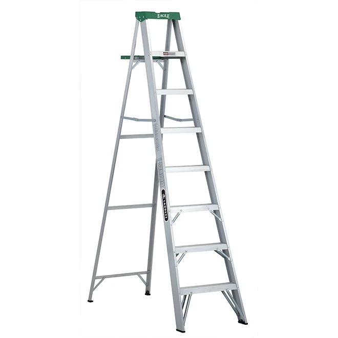Eagle Stepladder - Professional - 7-Steps - 225-lb Capacity - Aluminum - 8-ft H X 25 1/2-in W 3 Eagle Stepladder - Professional - 7-Steps - 225-lb Capacity - Aluminum - 8-ft H X 25 1/2-in W